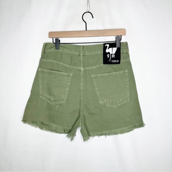 SANDRINE ROSE Army Green Short Shorts NWT in Size 30 - Picture 8 of 8